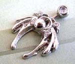 Body jewelry retail outlet distributes Unique style jewelry with rhinestones embedded in silver dangling design