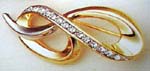 Purchase fashion online pin jewelry wholesale. Classic gold plated brooch in curved design with imitation diamonds , Buy online unique fashion brooch, fashion sterling silver cz pins, seashells pins and wholesale gemstone pins