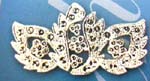 Wholesale jewelry accessory supply store distributes Silver plated paisley style brooch with three leaves