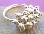 Custom silver jewelry factory wholesales Sterling silver grape cluster designed ring with thin band