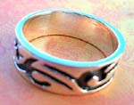 Sterling silver jewelry ring store distributes ring with norse style design on band