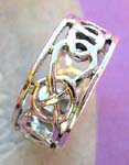 Sterling silver jewelry wholesale store supplies Celtic style silver ring with cut-out spinning on band