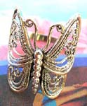 Unique jewelry wholesale manufacturer supplies Crafted sterling silver ring in cut-out butterfly design
