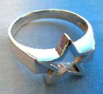 Silver gift wholesale catalog shop. Solid sterling silver band for cut-out star shape designed ring 