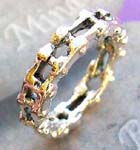 Retail jewelry store supply company sells Bicycle chain motif sterling silver ring  